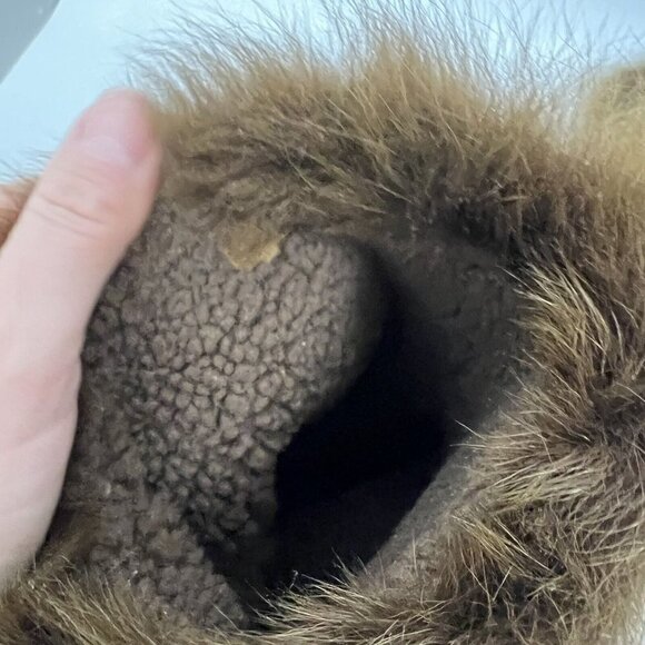 RALPH LAUREN COLLECTION purple Label Chestnut suede shearling fur trim boots 10 - Picture 6 of 10